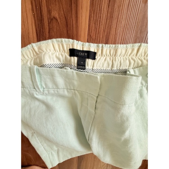 J.Crew Light Green Linen Blend Shorts Elastic Waist Casual Cute Summer Size4 - Picture 4 of 4